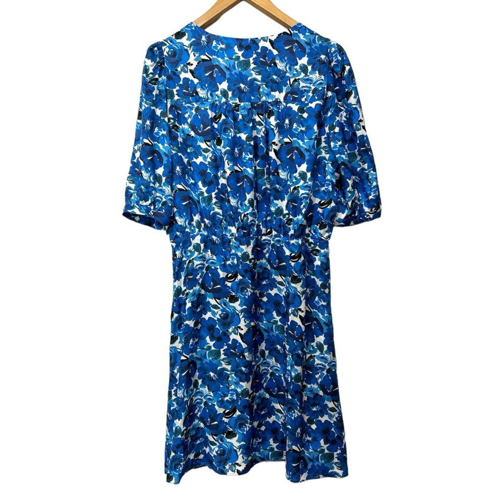 The Kooples Smooth Flowers Blue Floral Print Wrap Dress Boho French Girl Chic M4 - Picture 7 of 14